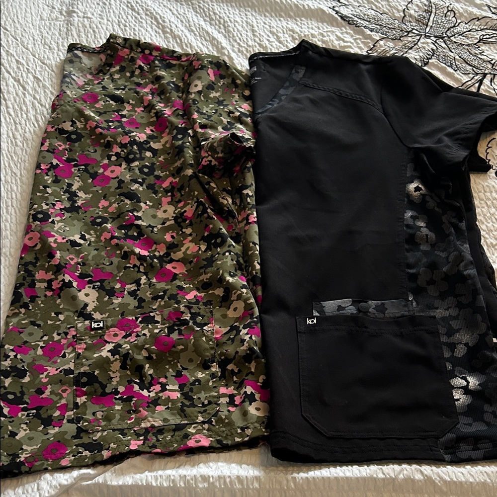 2 Koi Next Gen XL scrub tops.